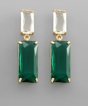 Baguette Double Glass Earrings