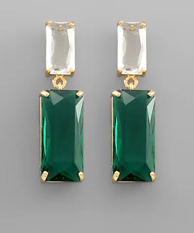 Baguette Double Glass Earrings