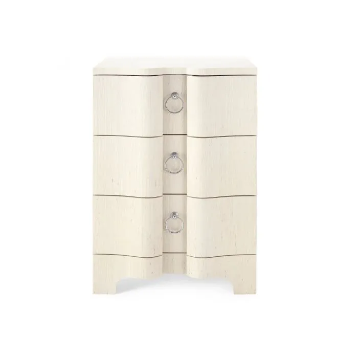 Bardot 3-Drawer Side  Table / Canvas Cream