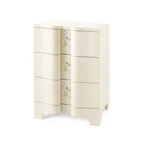 Bardot 3-Drawer Side  Table / Canvas Cream