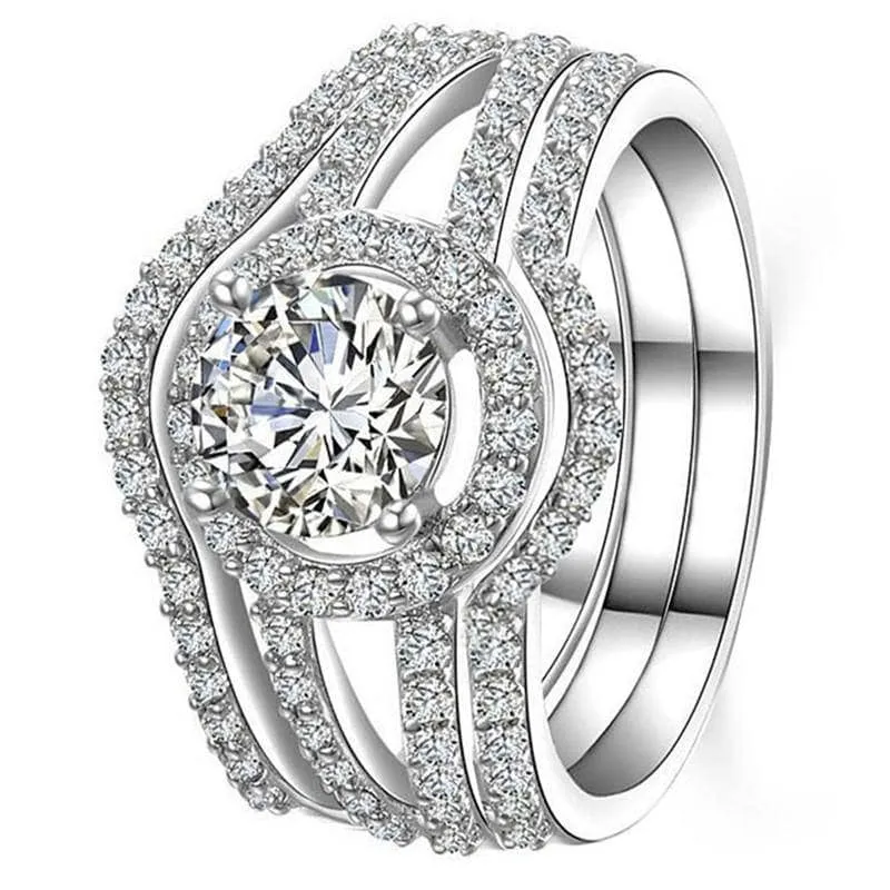 Beautiful 3-Piece Diamond Bridal Ring Set