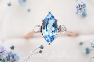 Beautiful sky blue topaz engagement ring, engagement ring