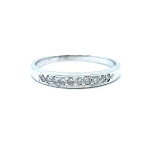 Beautiful Vintage 14K White Gold Diamond Wedding Band - 0.20ct.