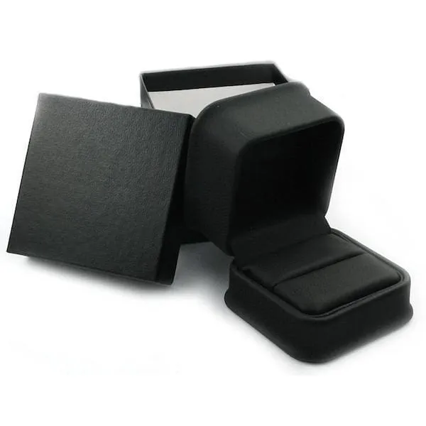 Black Ceramic Ring Blue Purple Color Changing Inlay Beveled Polished Finish 6mm - 10mm
