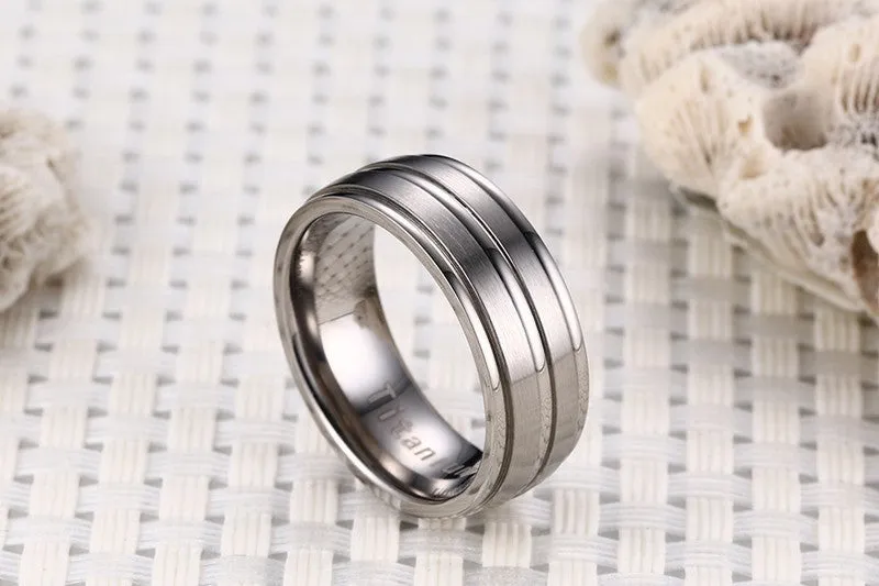 Black Titanium Carbide Men's Jewelry Wedding Bands Classic Ring