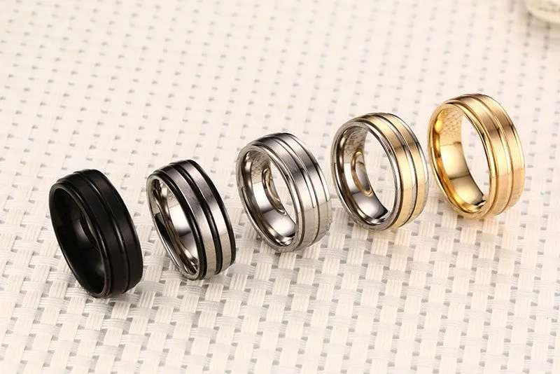 Black Titanium Carbide Men's Jewelry Wedding Bands Classic Ring