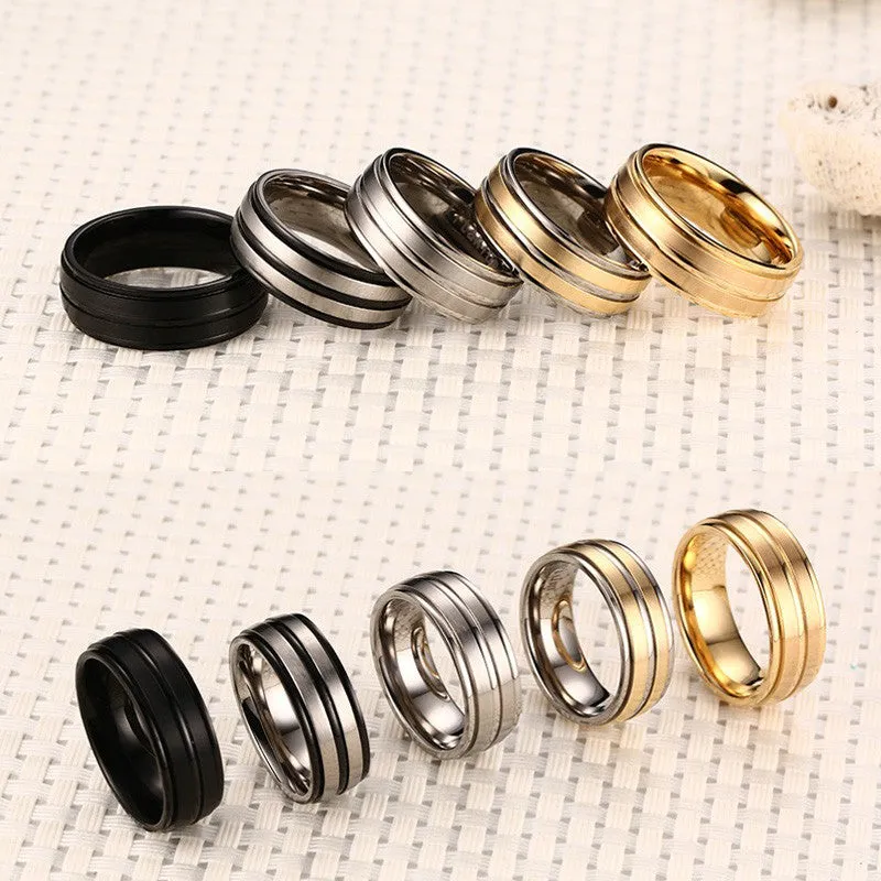 Black Titanium Carbide Men's Jewelry Wedding Bands Classic Ring
