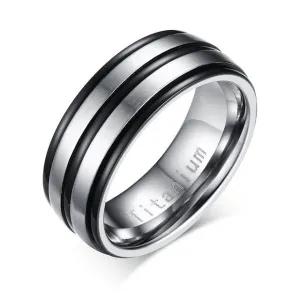 Black Titanium Carbide Men's Jewelry Wedding Bands Classic Ring