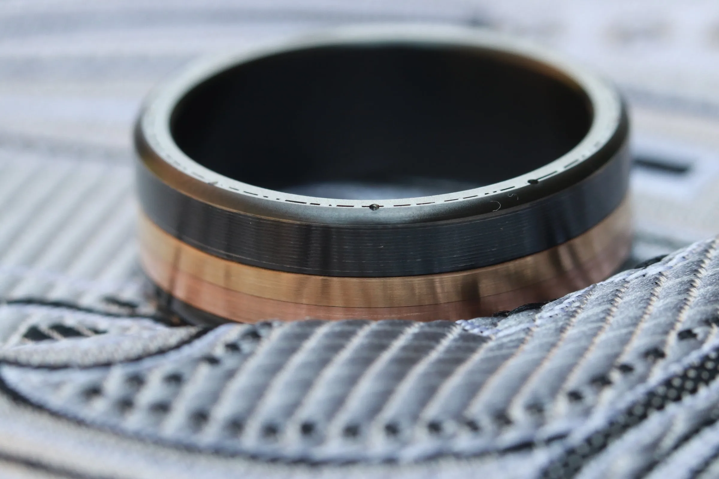 Black Zirconium 14k or 18k customizable ring mens wedding bands Gold rings