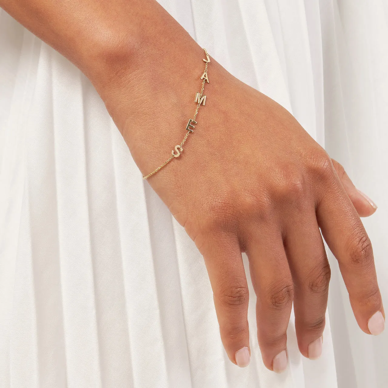 Block Letter Name Bracelet