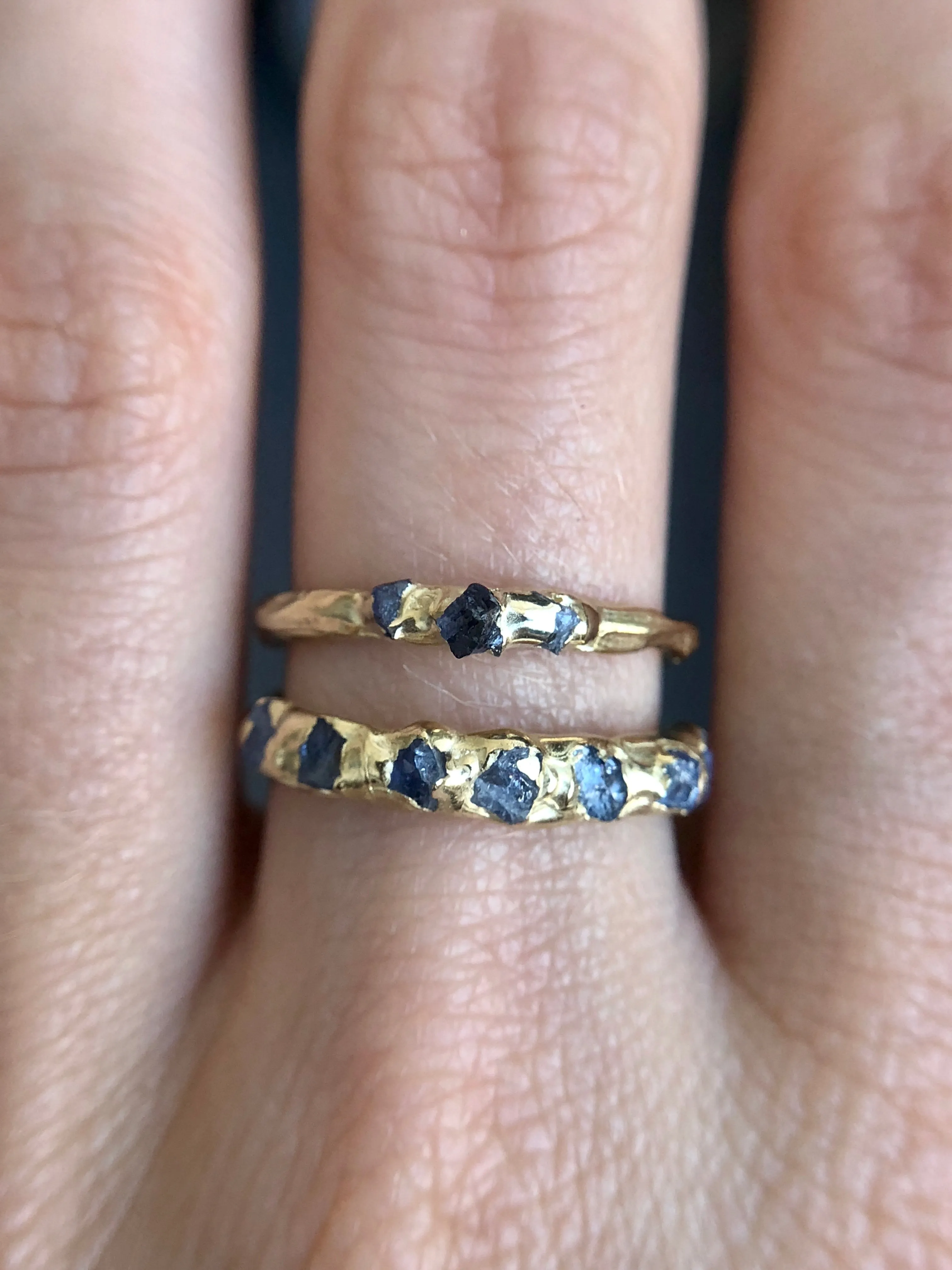 Blue Sapphire Mini Cobblestone Ring