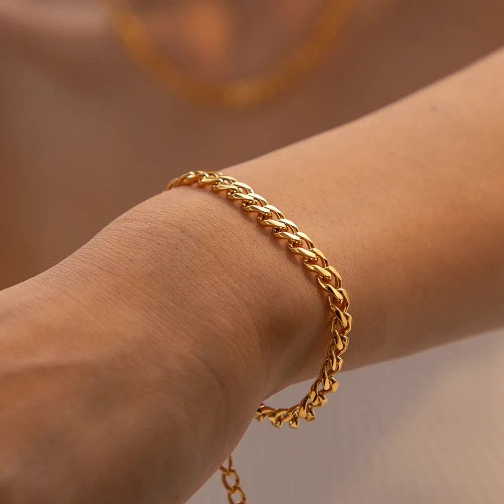 Boho & Mala 18k Gold Plated Stainless Steel Bracelet