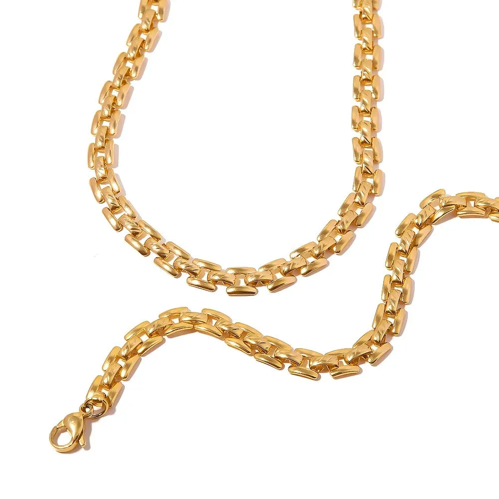 Boho & Mala 6mm 18k Gold Plated Stainless Steel Bracelet