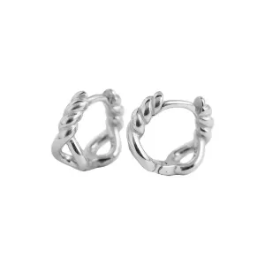 Boho & Mala Chain Huggies Sterling Silver Hoop Earrings DE100099