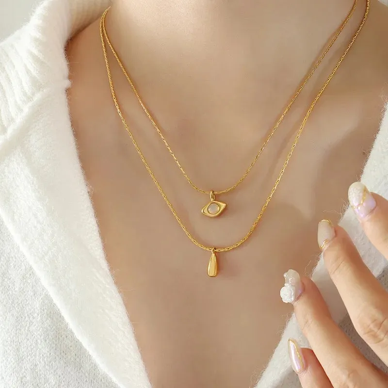 Boho & Mala Double Stainless Steel/ Gold Plated Necklace