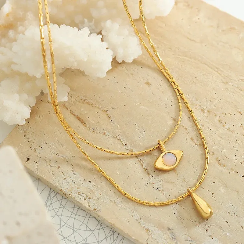 Boho & Mala Double Stainless Steel/ Gold Plated Necklace