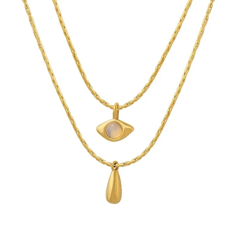 Boho & Mala Double Stainless Steel/ Gold Plated Necklace
