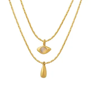 Boho & Mala Double Stainless Steel/ Gold Plated Necklace