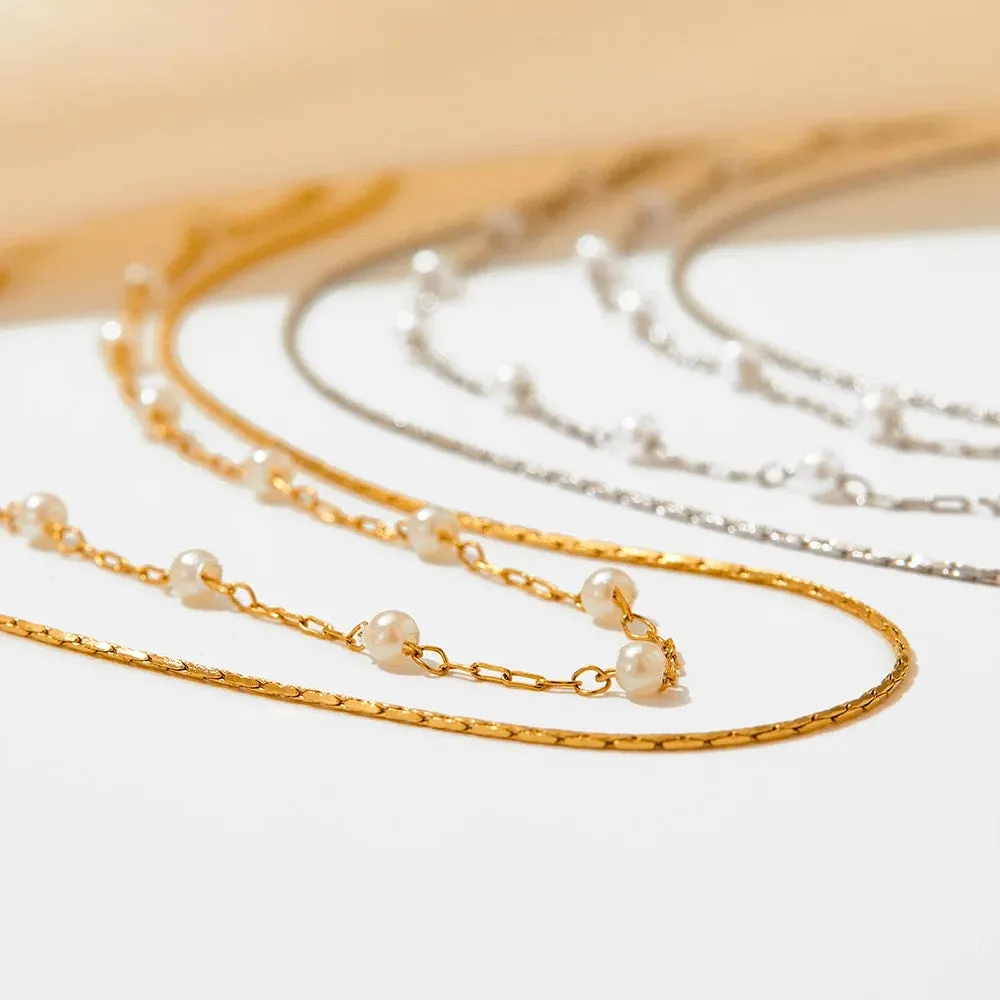 Boho & Mala Double Stainless Steel/18k Gold Plated Necklace