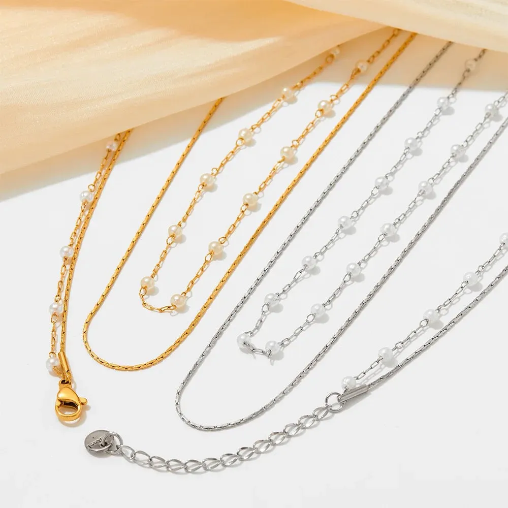 Boho & Mala Double Stainless Steel/18k Gold Plated Necklace