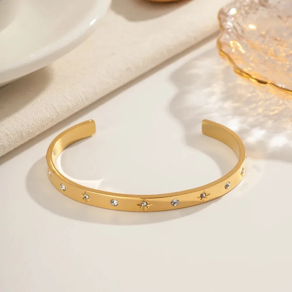Boho & Mala Gold Cuff Bracelet