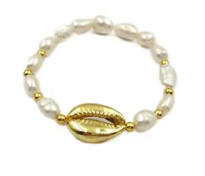 Boho & Mala Shell & Freshwater Pearl Bracelet