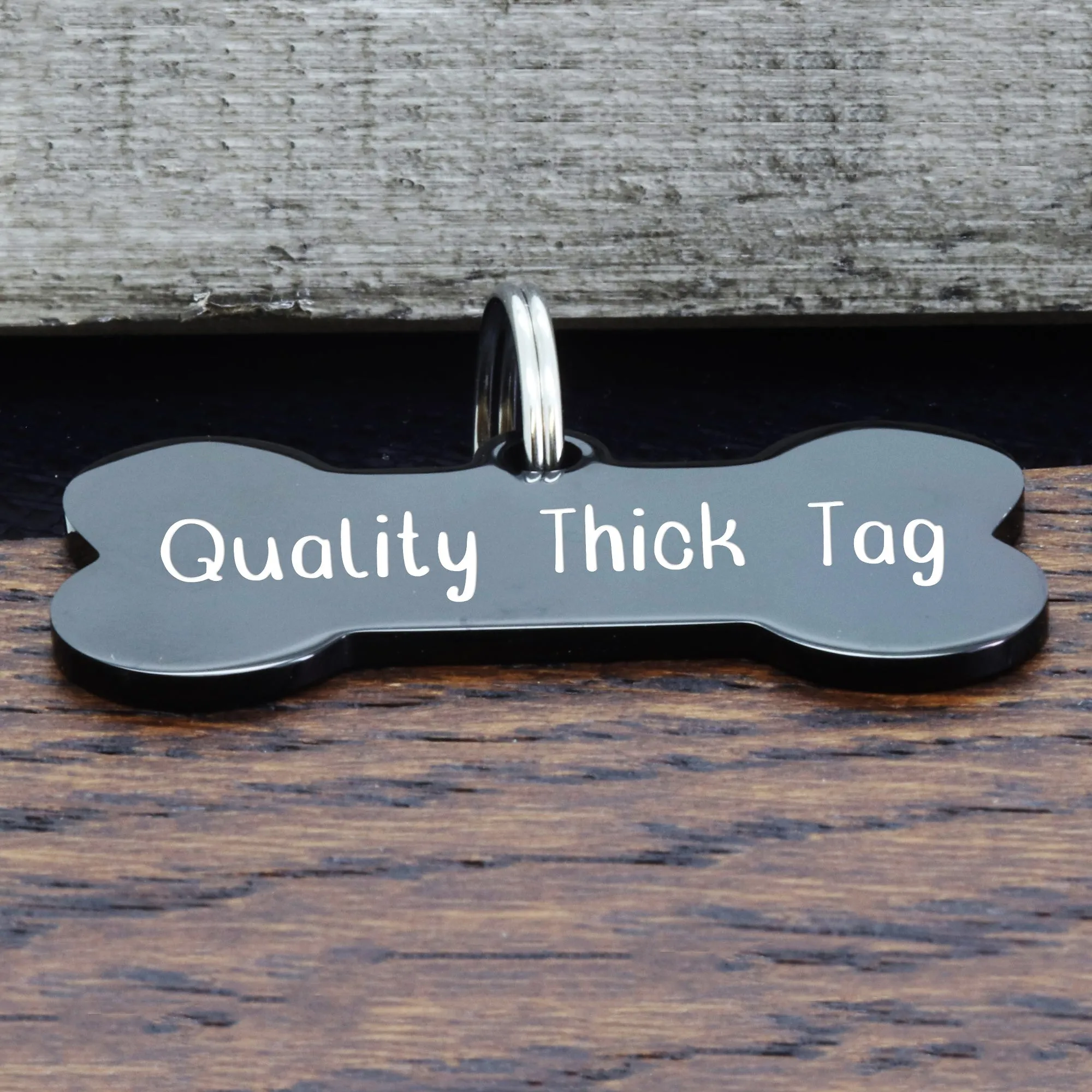 Bone Shape Tag with Floral Design