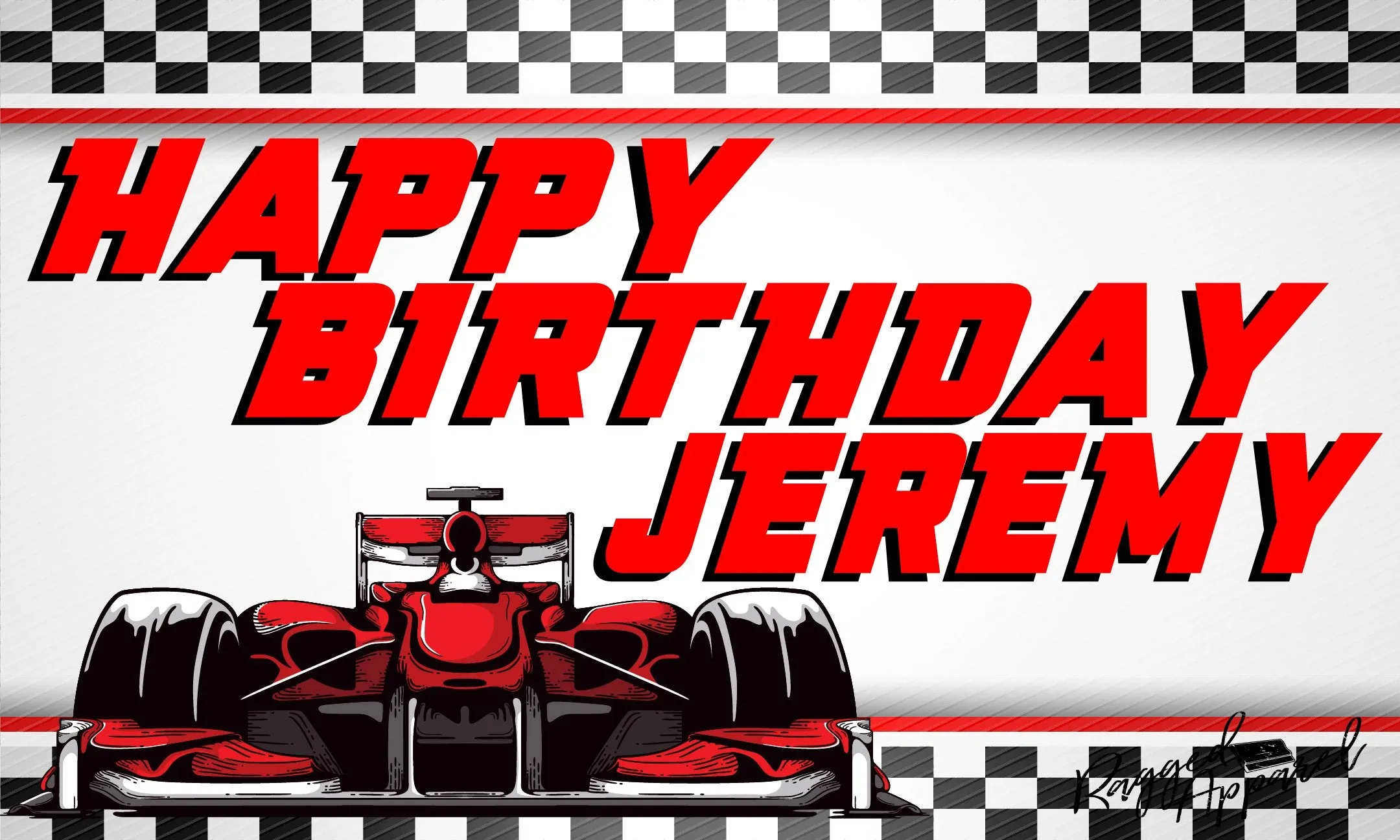 Boys Personalized Race Car Birthday Banner