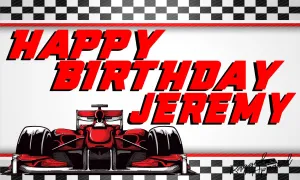 Boys Personalized Race Car Birthday Banner
