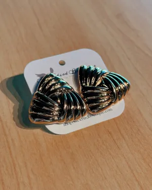 Braided Triangle Stud Earrings
