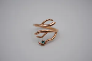 Branching Rose Gold Roots Ring with a Pariaba Topaz Gemstone