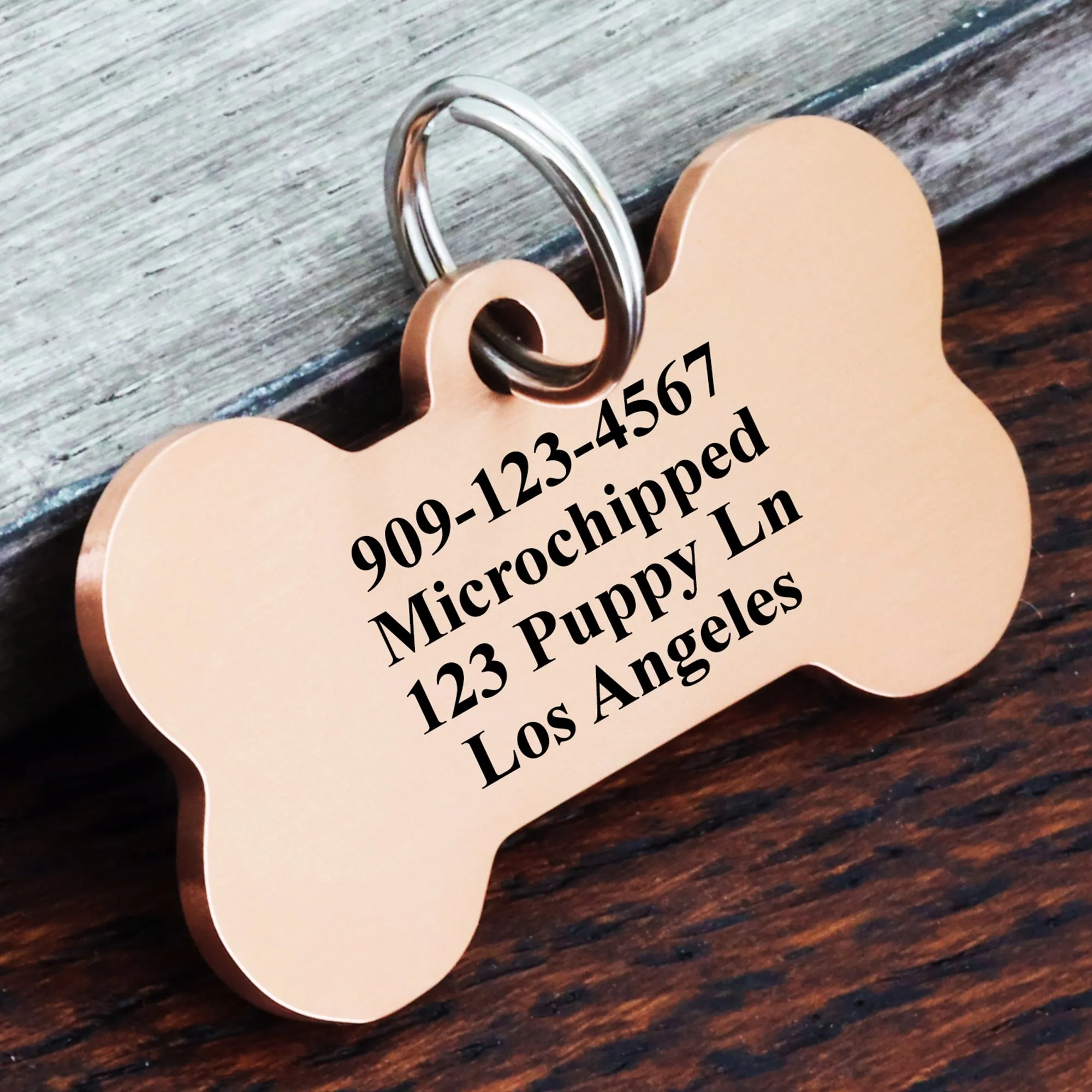 Brushed Bone Shape Dog Tag