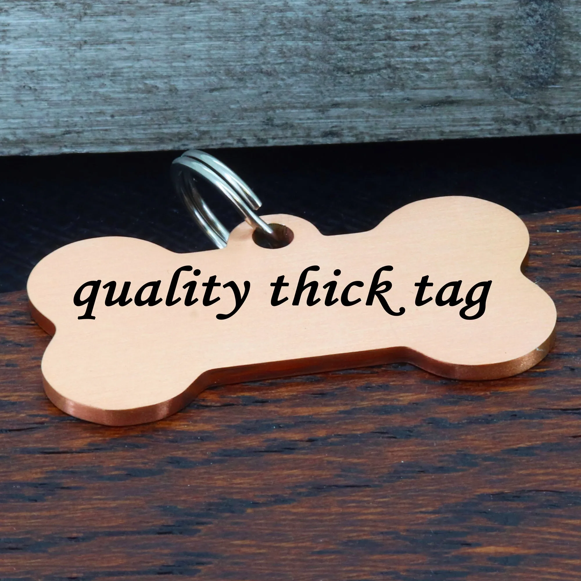 Brushed Bone Shape Dog Tag