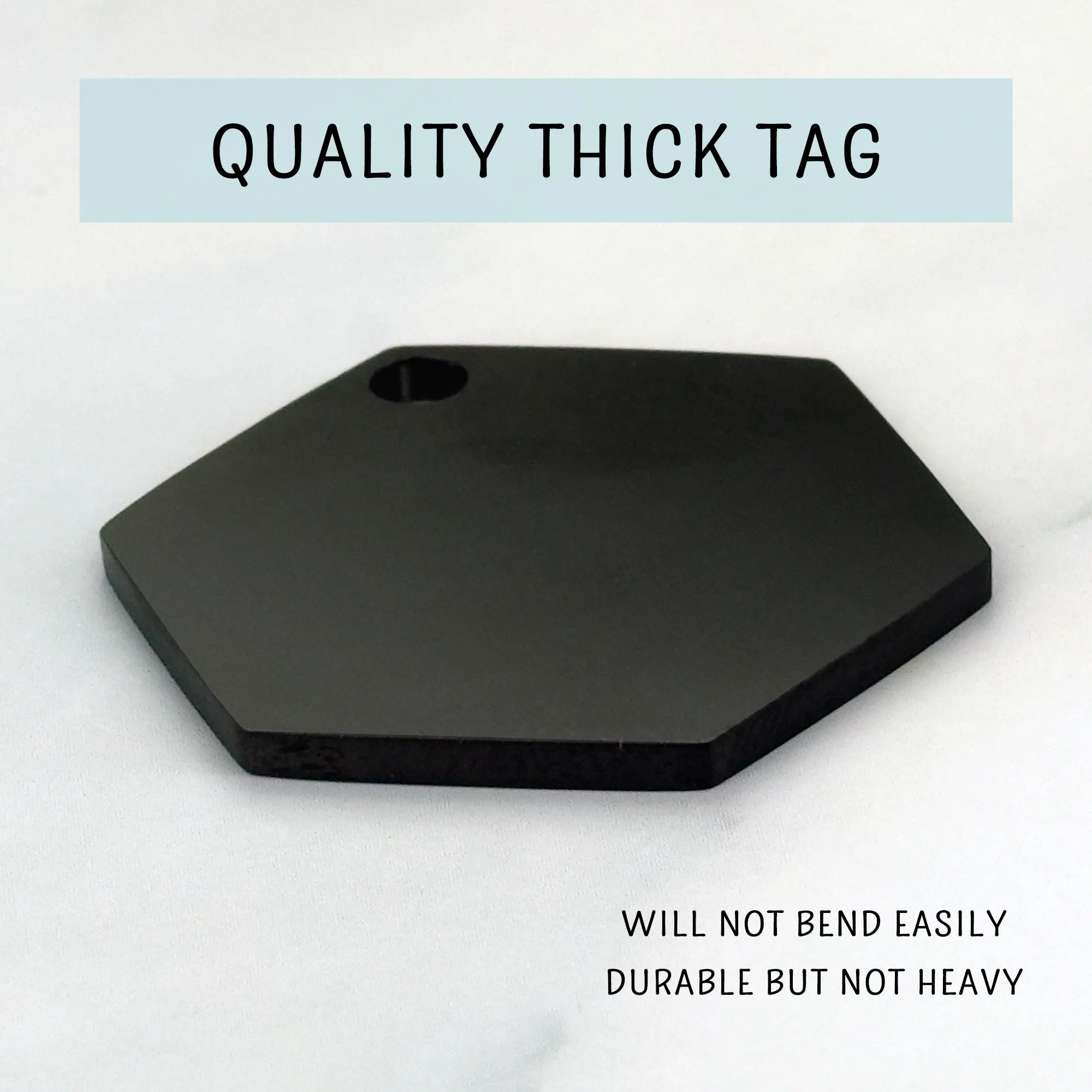 Brushed Hexagon Shape Dog Tag