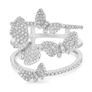 BUTTERFLIES DIAMOND RING, WHITE GOLD