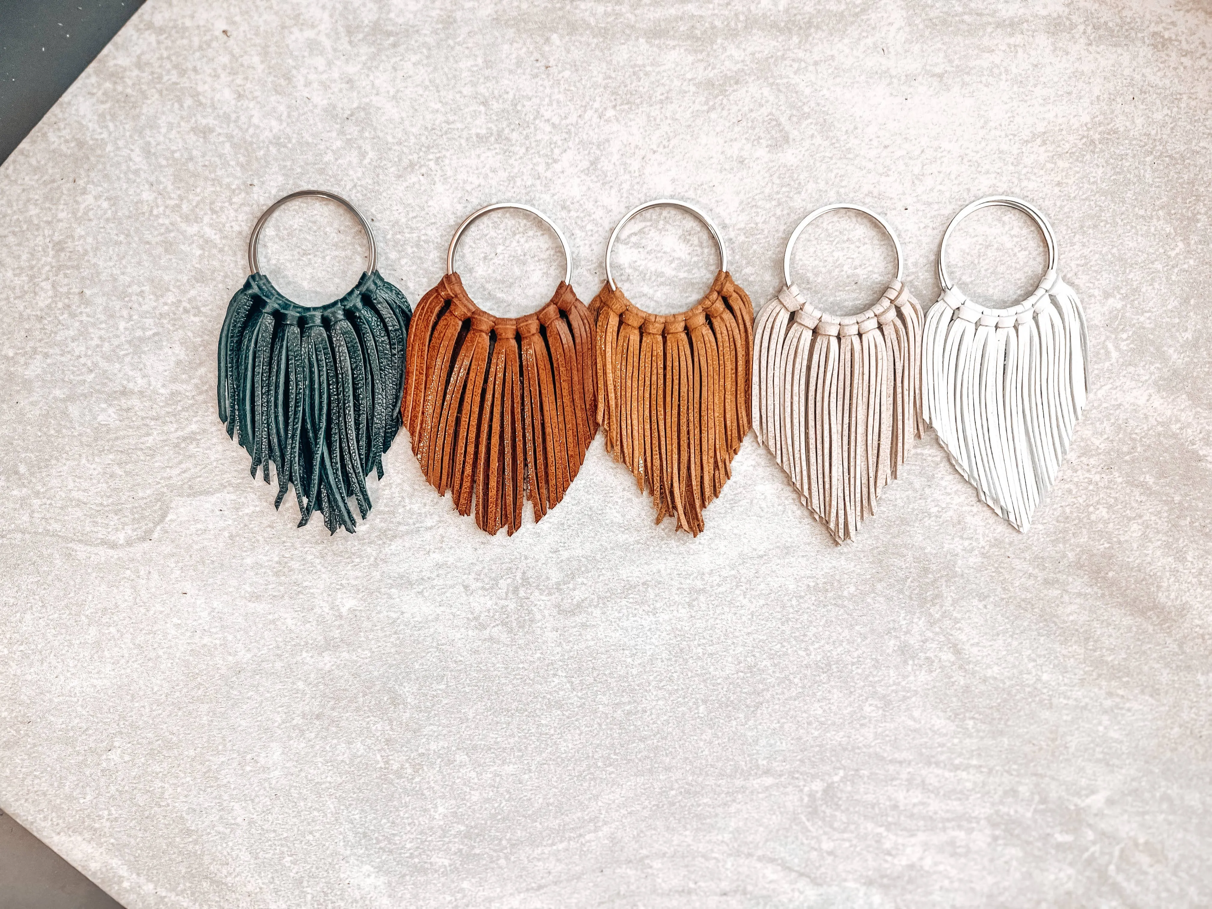 Camel Fringed in Faith Cascade Fringe Hoops Earrings