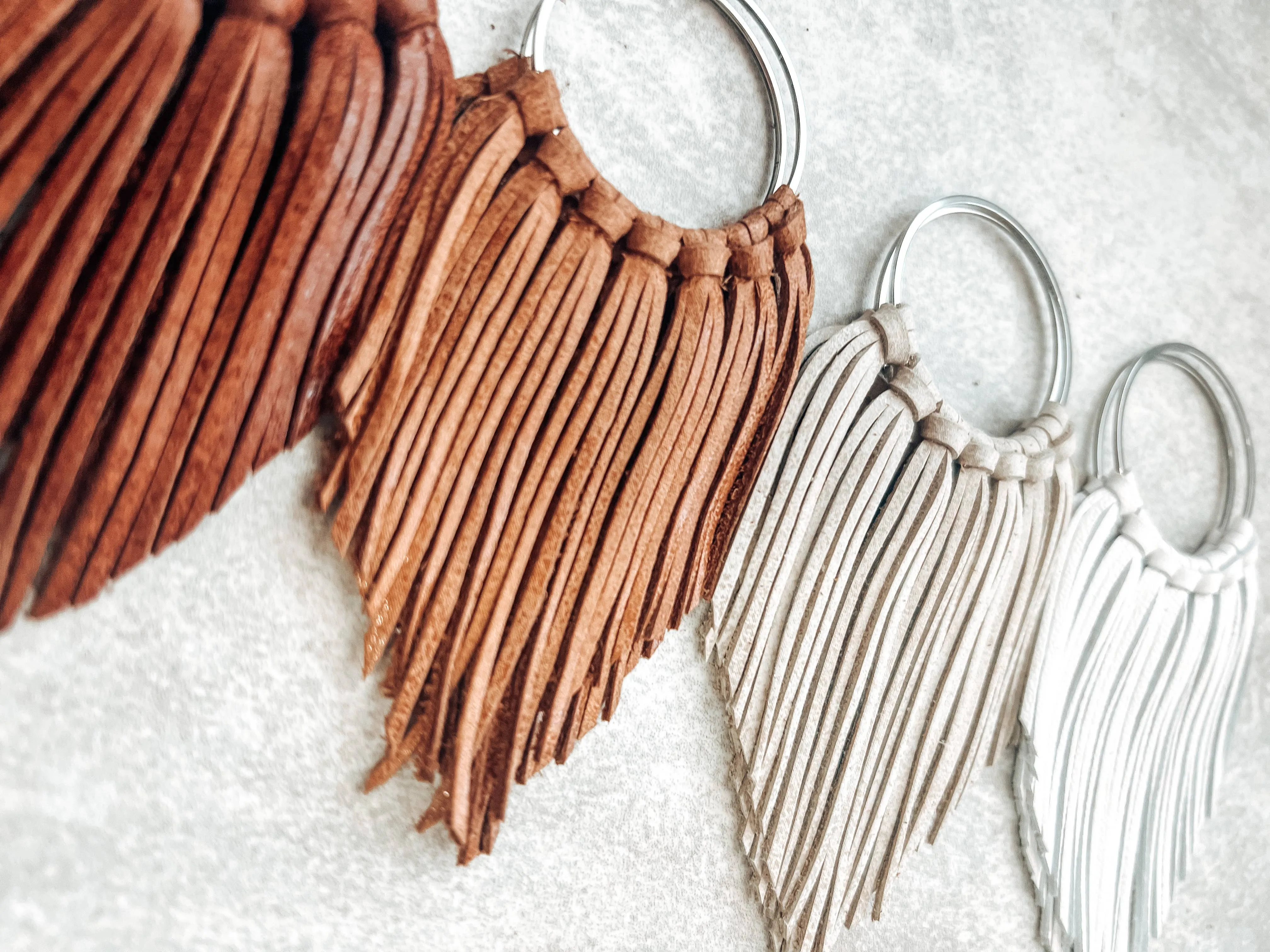 Camel Fringed in Faith Cascade Fringe Hoops Earrings