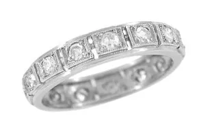 Cannondale Vintage Platinum Mid Century Diamond Eternity Band - Size 6