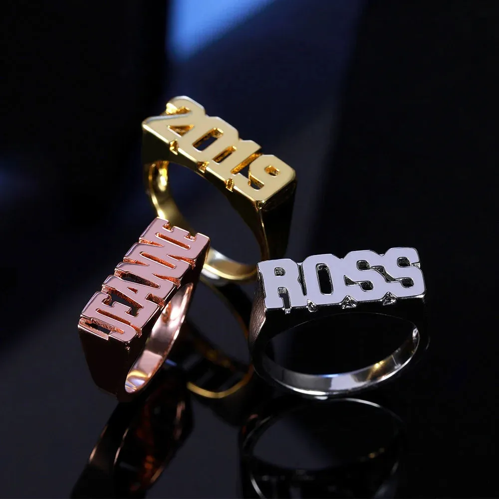 Capital Block Name Ring