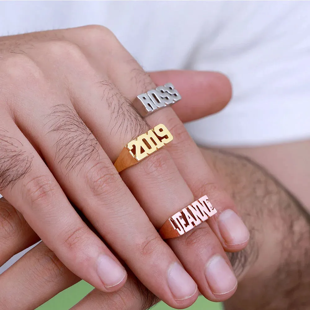 Capital Block Name Ring