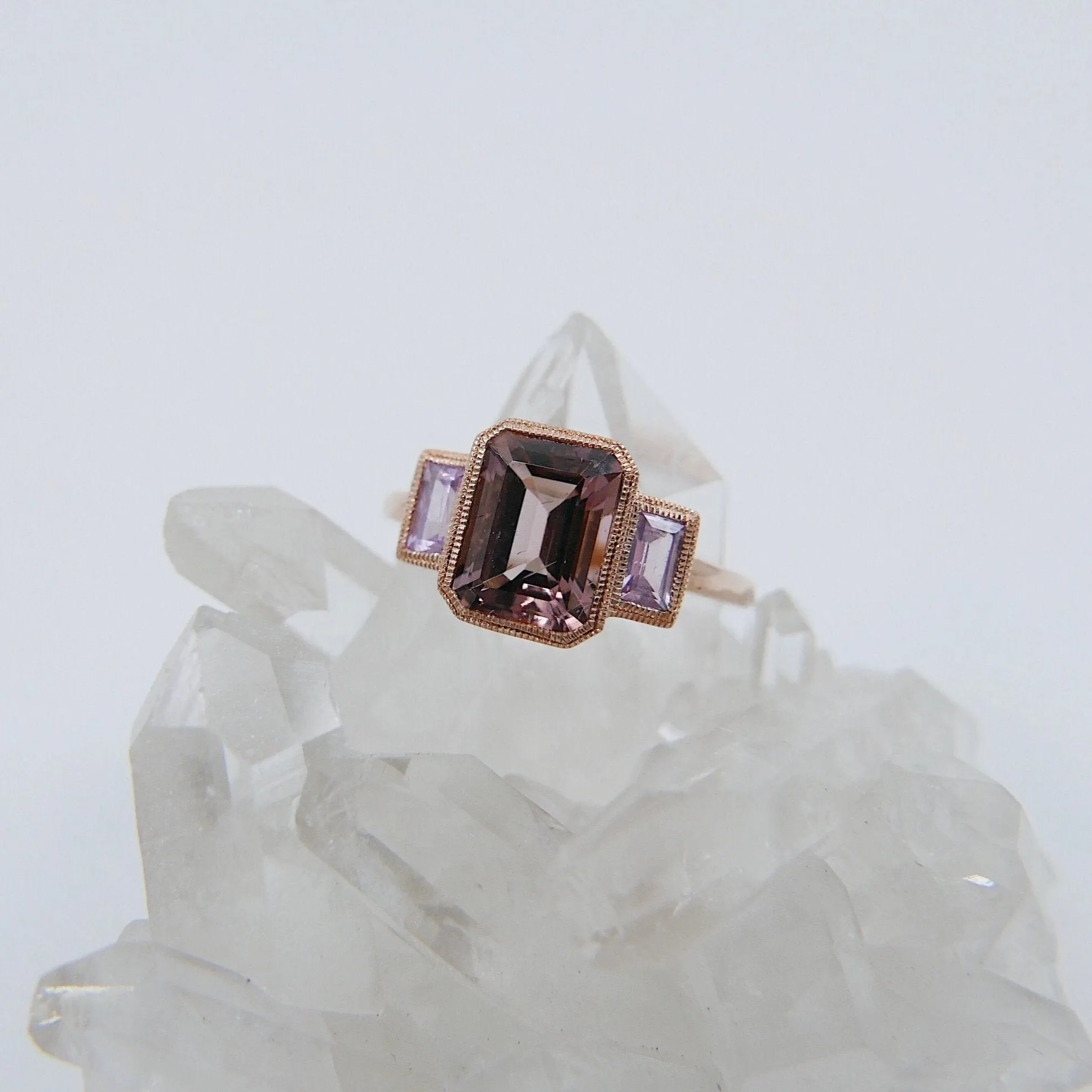 Charlotte Three Stone Bi-Color Tourmaline Ring