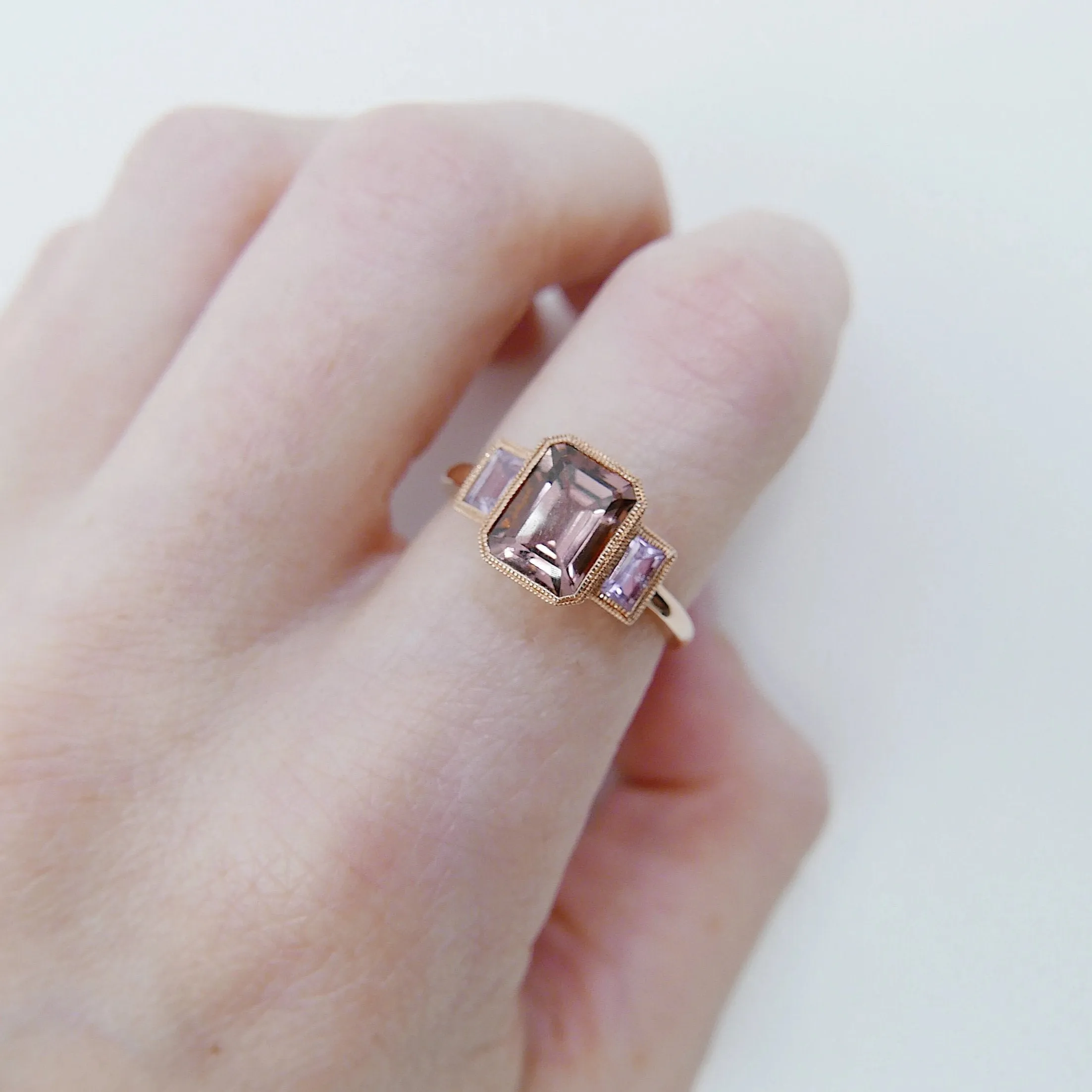 Charlotte Three Stone Bi-Color Tourmaline Ring