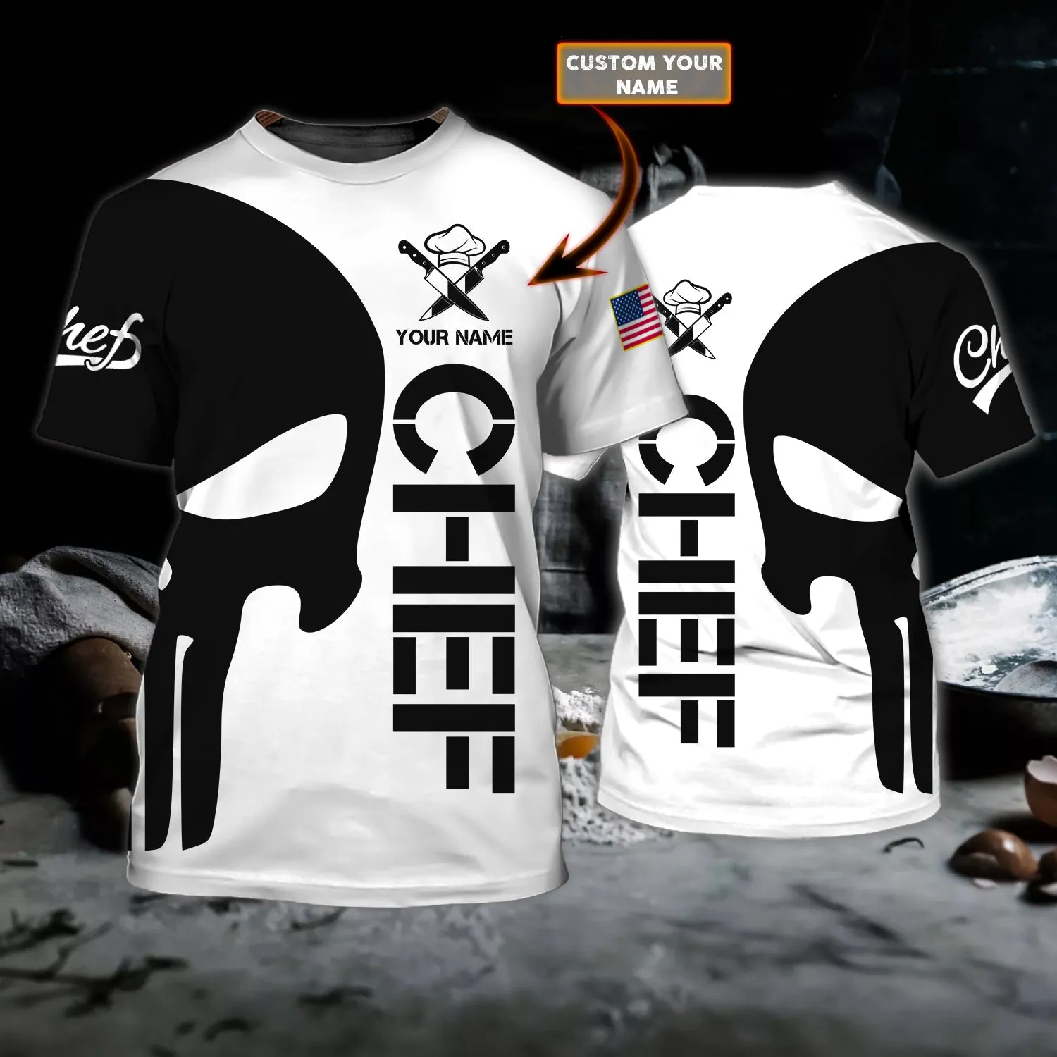 Chef - Personalized Name 3D Tshirt