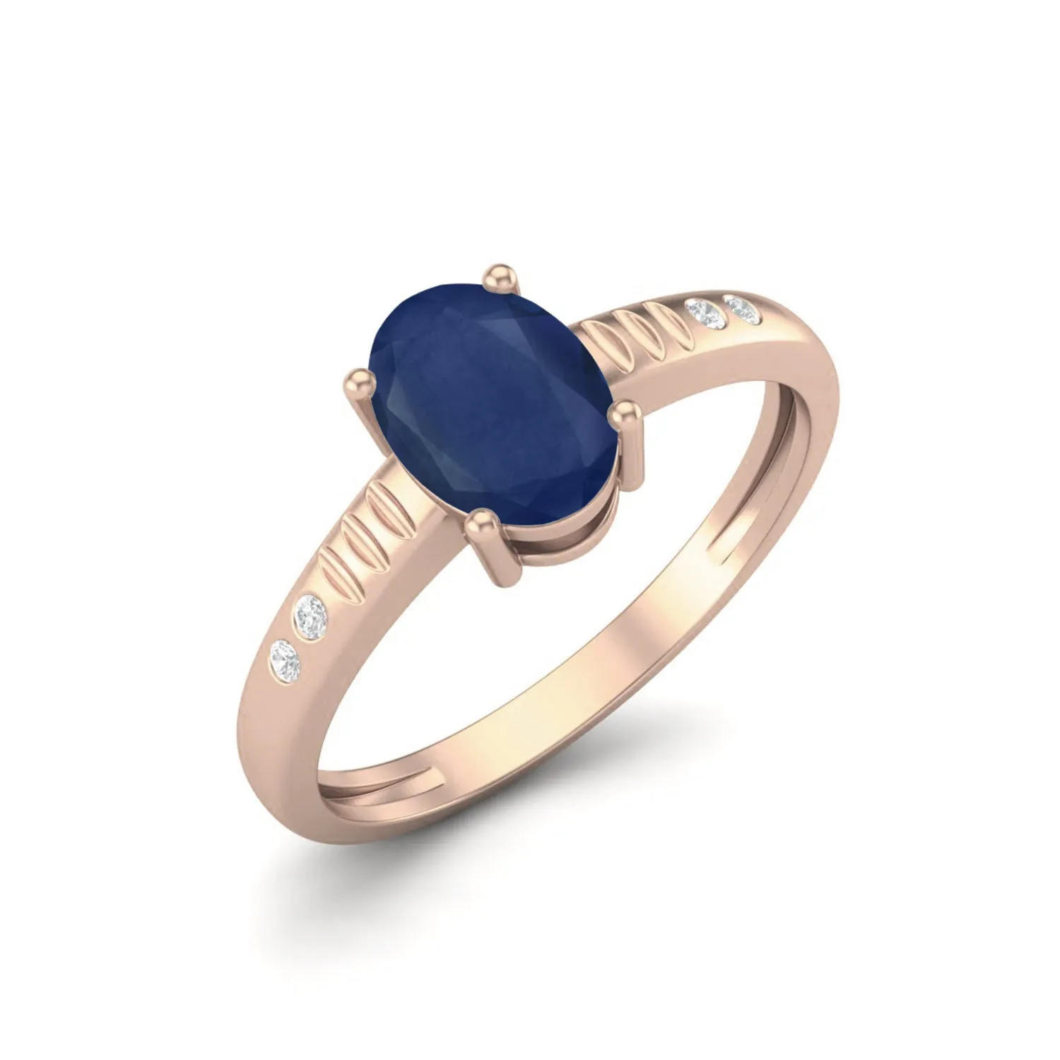 Classic Blue Sapphire Solitaire Engagement Ring 925 Sterling Silver Promise Ring For Her