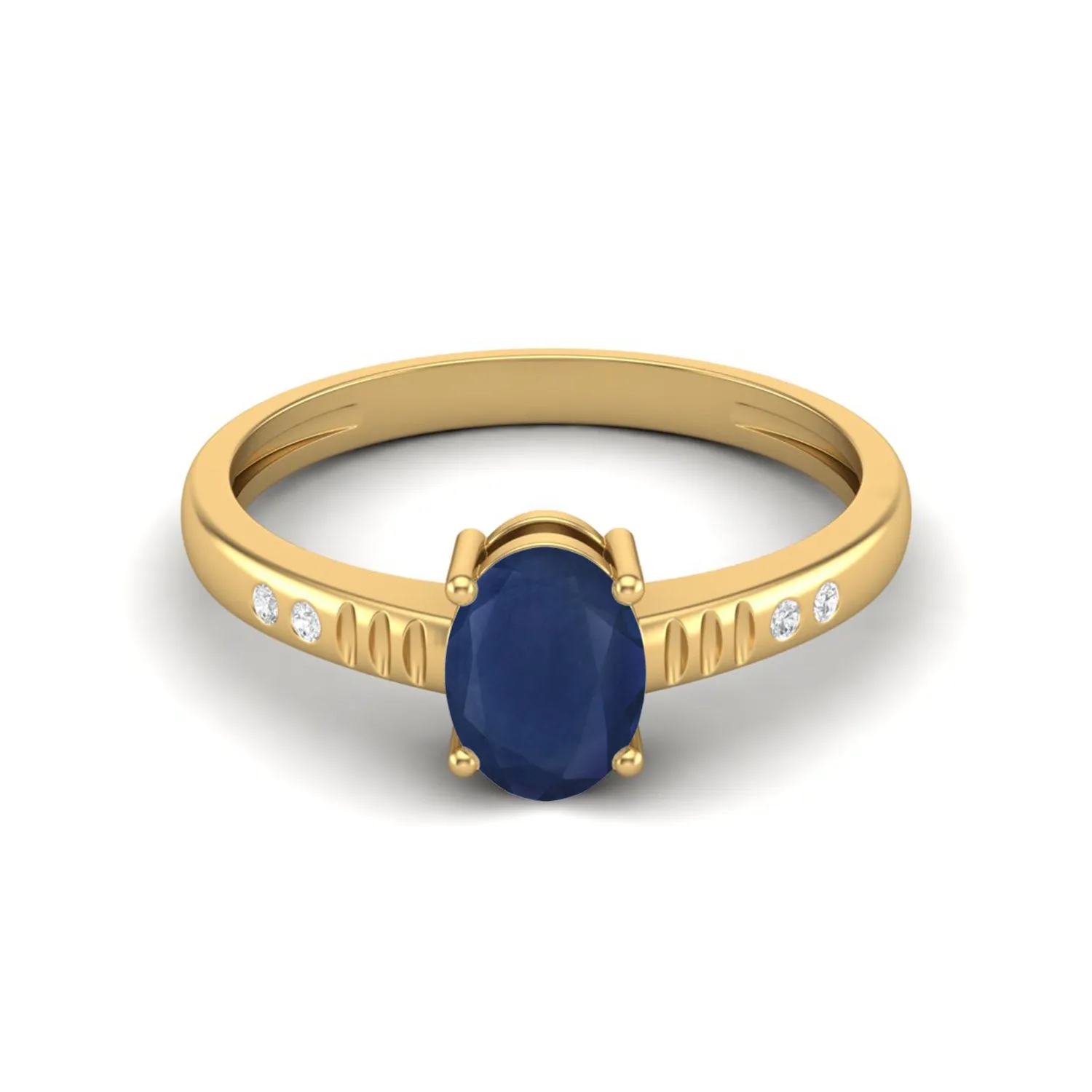 Classic Blue Sapphire Solitaire Engagement Ring 925 Sterling Silver Promise Ring For Her