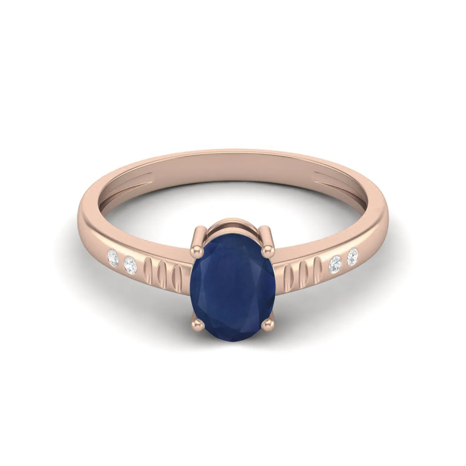 Classic Blue Sapphire Solitaire Engagement Ring 925 Sterling Silver Promise Ring For Her
