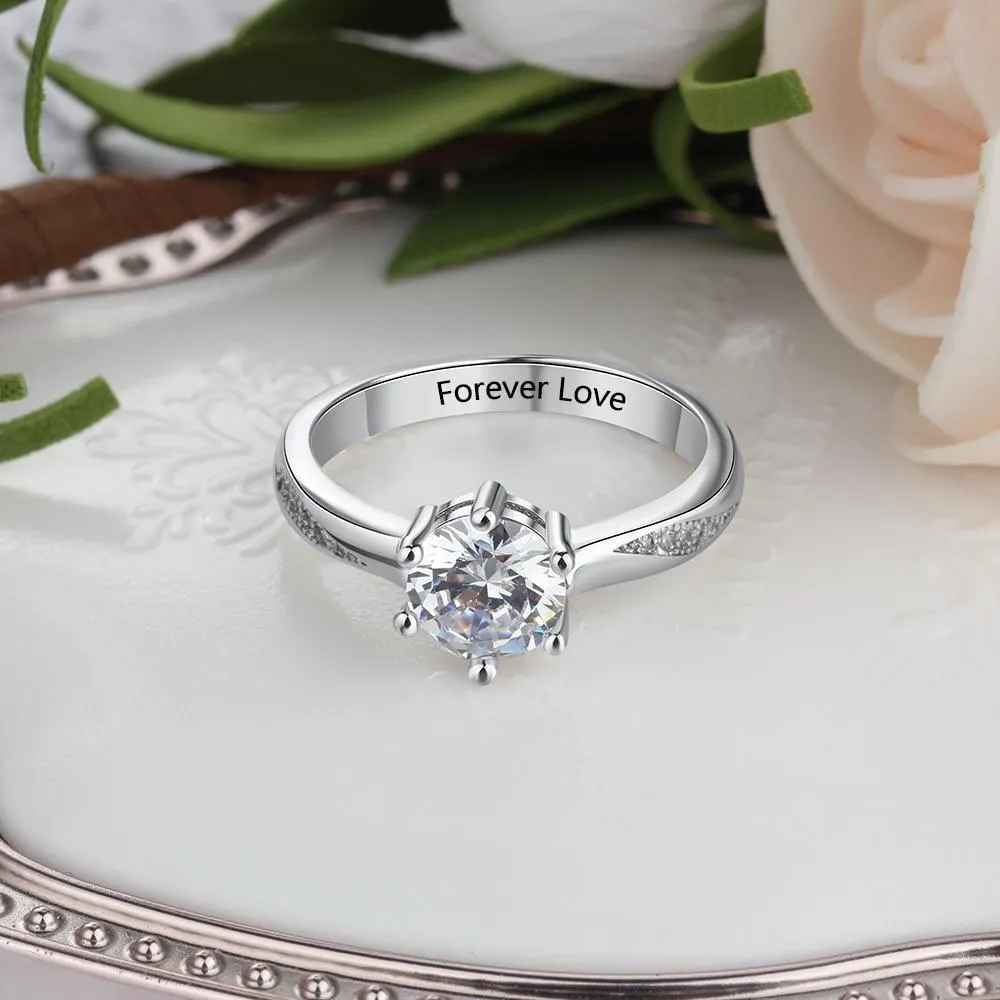 Classic Wedding - Personalized Sterling Silver Ring