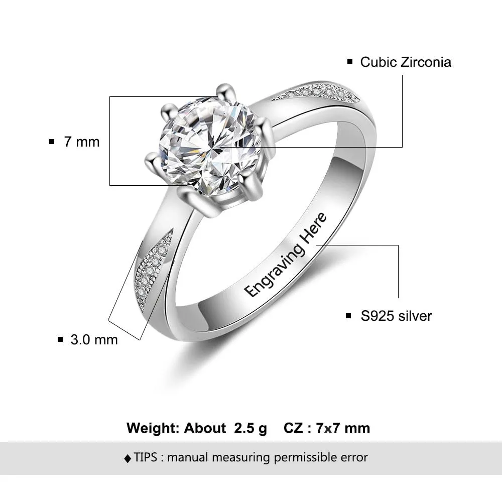 Classic Wedding - Personalized Sterling Silver Ring