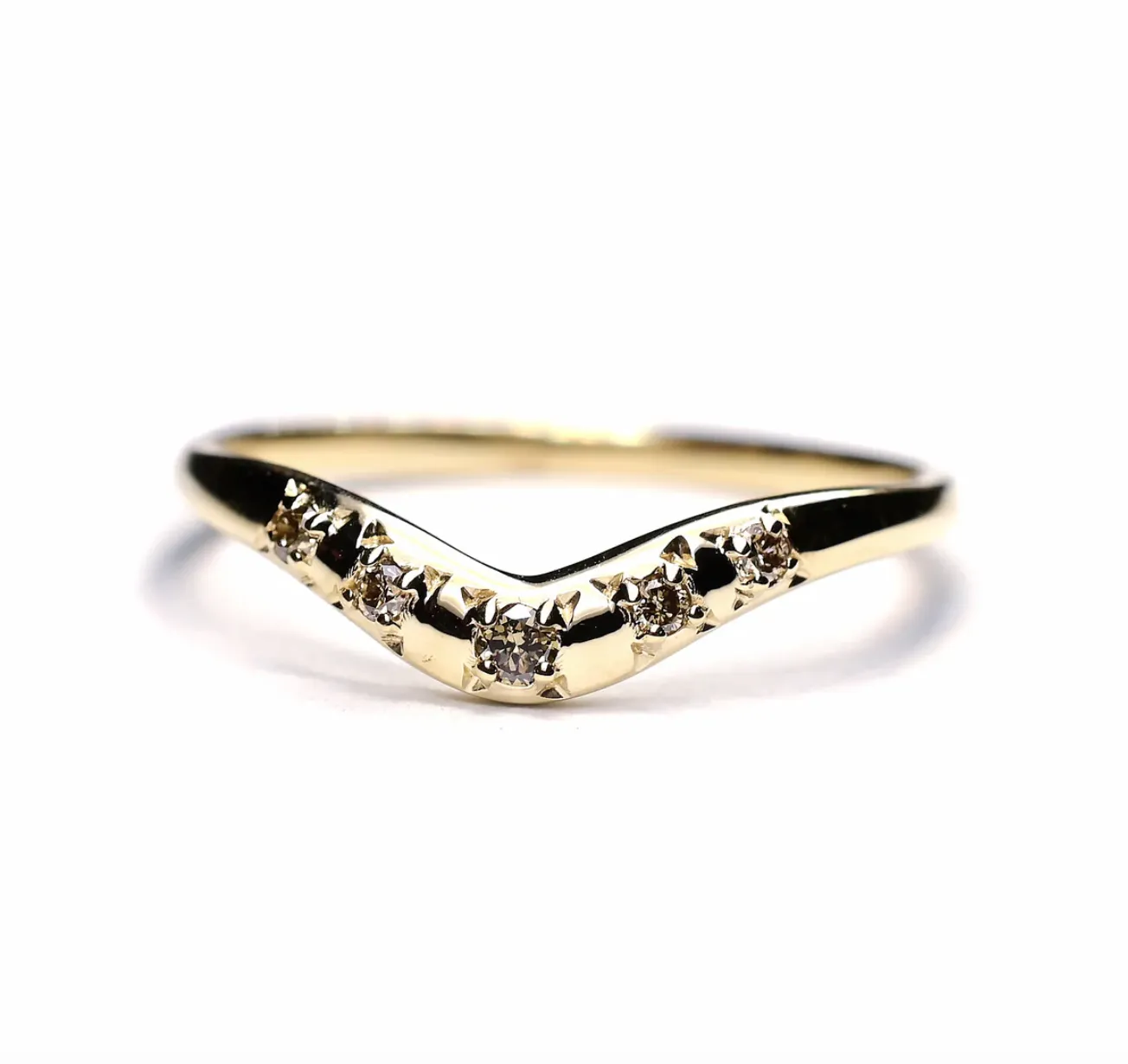Cognac Diamond Contour Band