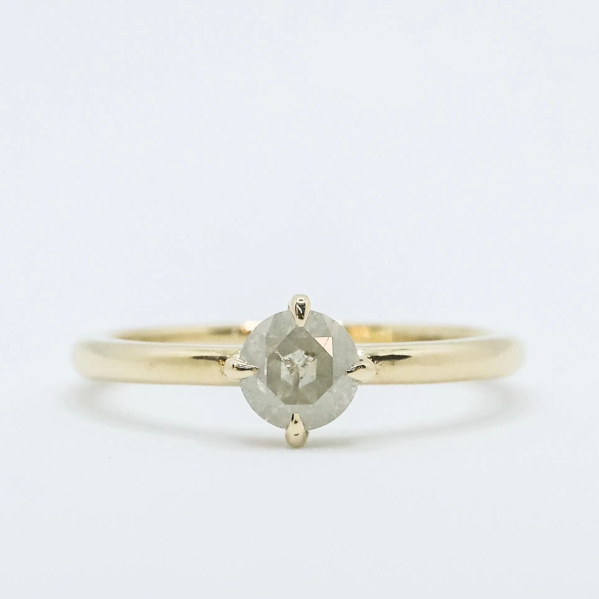 Compass-Set Icy Salt   Pepper Diamond Ring in 14k Yellow gold No.1
